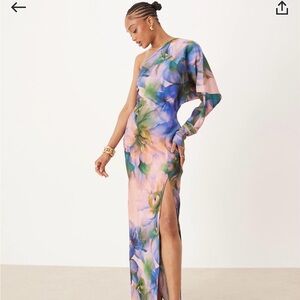 Brand NEW with Tags - ASOS One-Shoulder Floral Maxi Dress in Pink and Blue